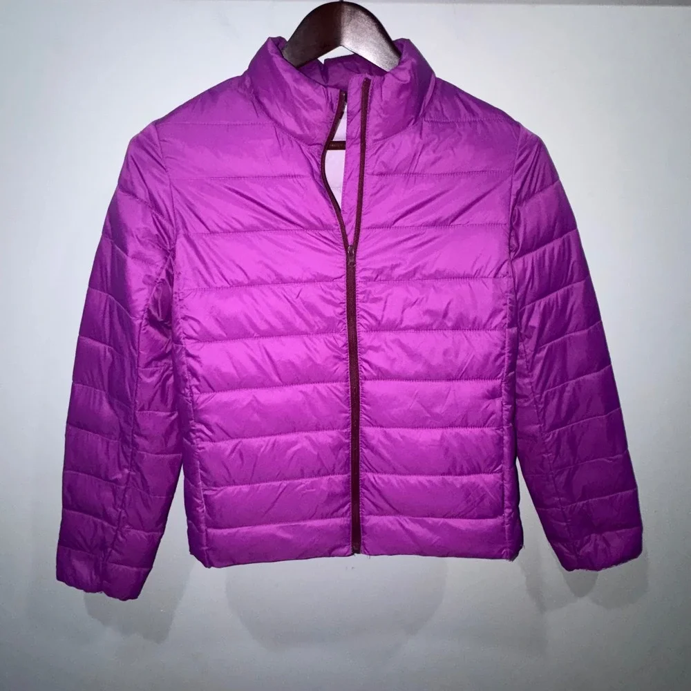 Old Navy Active Puffer Jacket‎ Girls XXL 16 Beetroot Purple Packable Zip Pockets